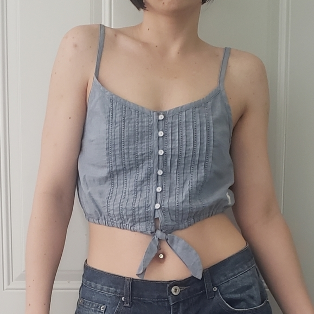 Abercrombie and Fitch Tie Front Crop Top